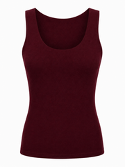 Wine Smooth Double Layered Vest Saylor