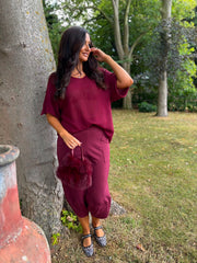 Wine Reverse Seam Knit Georgina