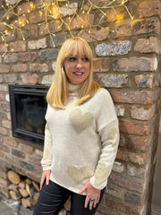 Stone Heart Roll Neck Jumper Emmie