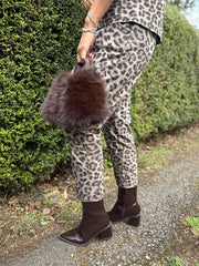 Mocha Leopard Pattern Trousers