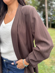 Chocolate Pinstripe Take You Anywhere Jacket