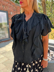 Black Ruffle Top Mackenzie