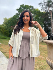 Gold Tie Front Blouse Brinley