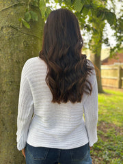 White Ribbed Knit Kia