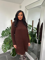 Chocolate Cosy Knit Dress Giana