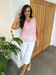 Candy Pink Leopard Print Vest Camila