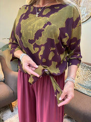 Grape Tie Detail Layered Top Sharon
