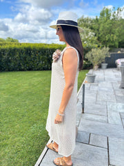 Gold Open Knit Shimmer Dress Flora