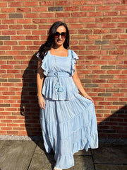Denim Boho Tiered Skirt Co-Ord Frankie