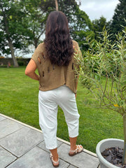 White Barrel Leg Trousers