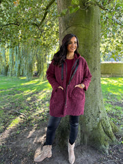 Wine Hooded Coat Stella