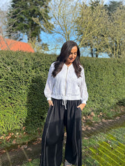 White Floral Mesh Bomber Jacket Elma