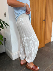 Stone Coastal Print Hareem Trousers