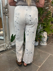 Stone Paisley Bubble Cotton Trousers Alina