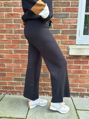 Black Drawstring Knitted Trousers Ophelia