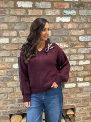 Grape Scarf Accent Jumper Amanda