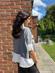 Charcoal Applique Floral Knit Tanya