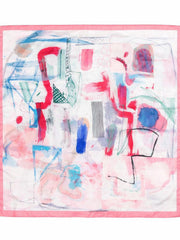 Pink Abstract Sketch Neck Scarf