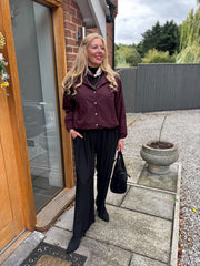 Wine High Neck Jacket Mila