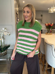 Pistachio Stripe Knitted Tank Hermione