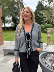 Grey Tie Cardi Janey