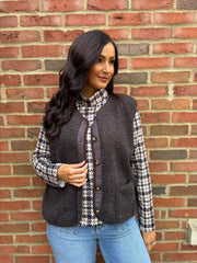 Chocolate Sherpa Gilet Kiera