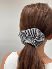 Black Striped Scrunchie
