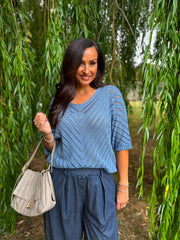 Denim Chevron Knit Anabelle