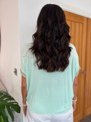 Mint Shimmer Trim Tie Top Perry