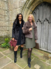 Chocolate Cropped Faux Fur Coat