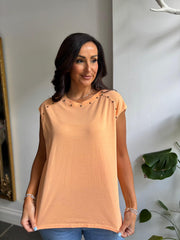 Orange Star Embellished Top Esther