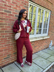 Wine Wide Leg Jogger Alice