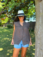 Chocolate Polka Dot Top Ashley