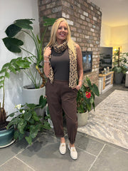 Chocolate Frill Pocket Trousers Sasha