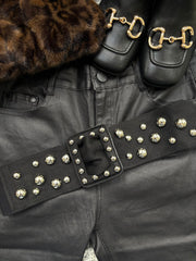 Black Stud Buckle Belt