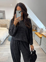 Black Marl Soft Lounge Set Kennedy
