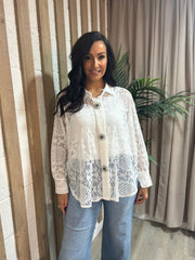 Winter White Premium Lace Blouse Erica