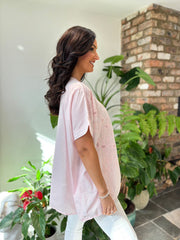 Pink Embroidered Top Zella