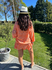 Peach Paisley Bubble Cotton Skort Set Isobel