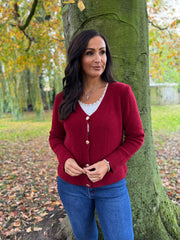 Wine Soft Knit Cardi Kesha