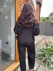 Black Pinstripe Trousers Geri