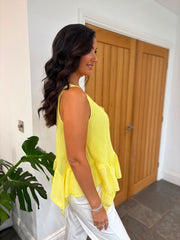 Lemon Net Floral Vest Top Daphne