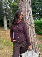 Chocolate Pattern Knit Shirt Sherry