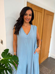 Denim Wide Leg Jumpsuit Kaylee