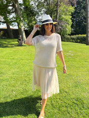 Stone Pleated Dress Two Piece Jocelyn