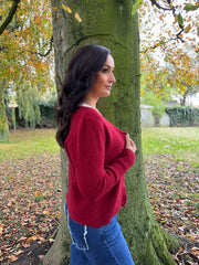 Wine Soft Knit Cardi Kesha