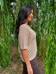 Camel Chevron Knit Anabelle