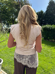 Stone Lace Hem Top Yasmin