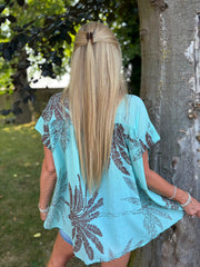Mint Palm Leaf Top Millie