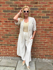 Stone Wide Leg Pull on Silvia Trousers